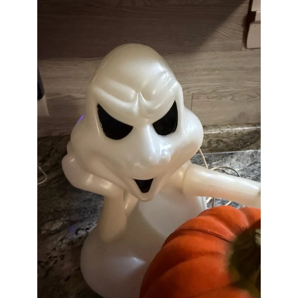 Seasons by Zauders Halloween Ghost Jack O Lantern Pumpkin Light Decoration